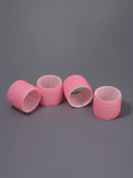 Бигуди «Липучка», d=7.5 см, 4 шт., розовый