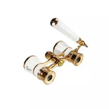 Бинокль театральный Veber Opera БГЦ, 3 25, E03, лорнет, цвет белый / золотой
