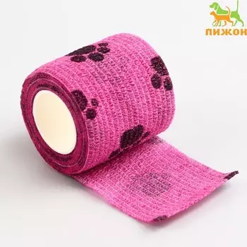 Бинт самофиксирующийся "Лапки", 5 см, макс. растяжимость 4,5 м, микс цветов