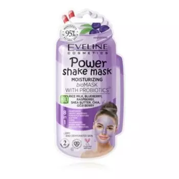 Bioмаска для лица Eveline Power Shake Mask, увлажняющая с пробиотиками, 10 мл