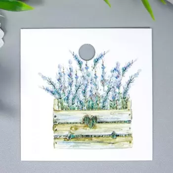 Бирка "Цветы в ящике" 4х4 см