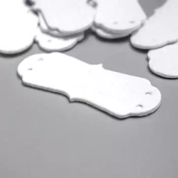 Бирка Handmade, кожа, белая 1,5х4 см