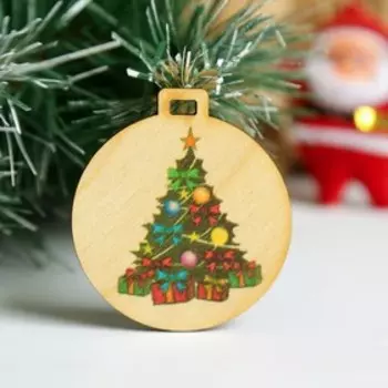 Бирка для творчества «Ёлочка», ёлочная игрушка, d=5 см