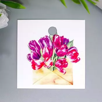 Бирка "Тюльпаны" 4х4 см