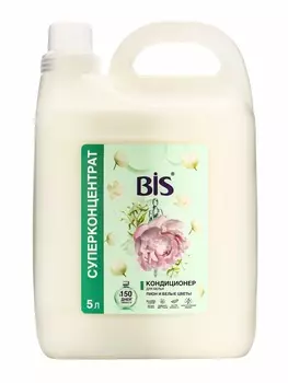 BIS Кондиционер для белья «Пион и белые цветы», концентрированный, 5 л