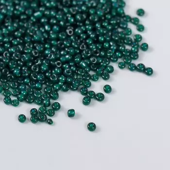 Бисер "Астра" 11/0, 20 гр (23А-2 т. изумруд/прозрачный с цветным центром)