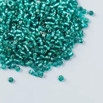 Бисер "Астра" 11/0, 20 гр (51А бирюзовый прозрачный с серебряным центром)