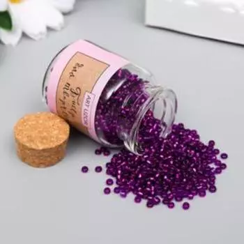 Бисер круглый 12/0 в бутылочке «Фиолетовый», прозрачно-цветной, 20 г