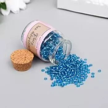 Бисер круглый 12/0 в бутылочке «Голубой», прозрачно-цветной, 20 г