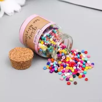 Бисер круглый 12/0 в бутылочке «Разноцветный» 20 г