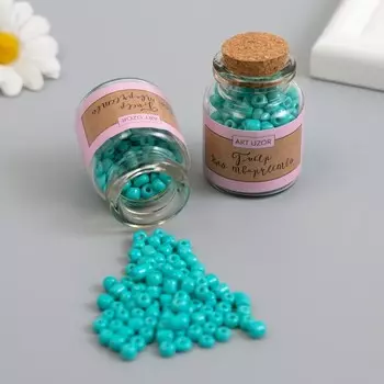 Бисер круглый 6/0 в бутылочке «Бирюза», 220 г, набор 2 шт.