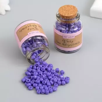 Бисер круглый 6/0 в бутылочке «Глициния», 220 г, набор 2 шт.