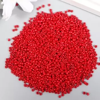 Бисер круглый размер 12/0 "Красно-оранжевый" 20 гр