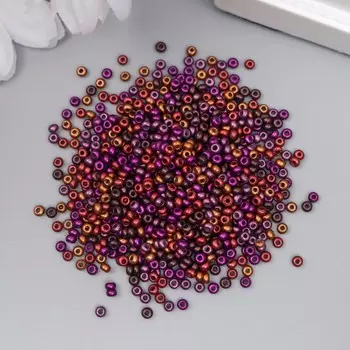 Бисер стекло 11/0 «Металлик. Меланж. Фиолетово-кофейный», 10 г