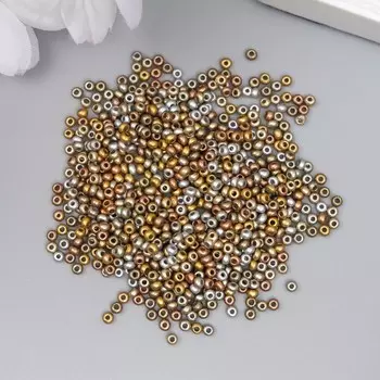 Бисер стекло 11/0 «Металлик. Меланж. Золото и серебро», 10 г