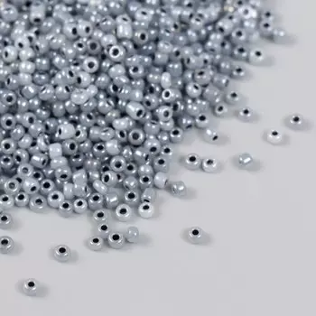 Бисер стекло 12/0 "Графит" полупрозрачный перламутр 450 гр