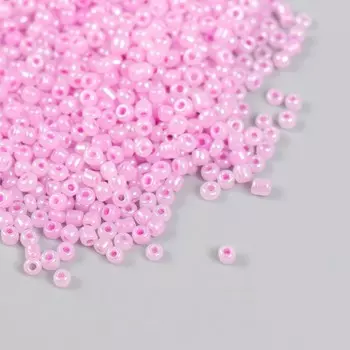 Бисер стекло 12/0 "Розовый" полупрозрачный перламутр 450 гр