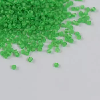 Бисер стекло 12/0 "Зелёный мох" полупрозрачный матовый 450 гр