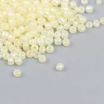 Бисер стекло 6/0 "Бледно-жёлтый" перламутр 450 гр