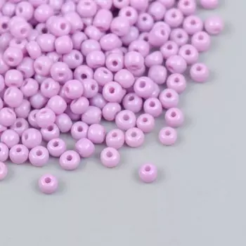 Бисер стекло 6/0 "Глициния" макарун, глянец 450 гр