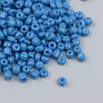 Бисер стекло 6/0 "Глубокий голубой" яркий 450 гр