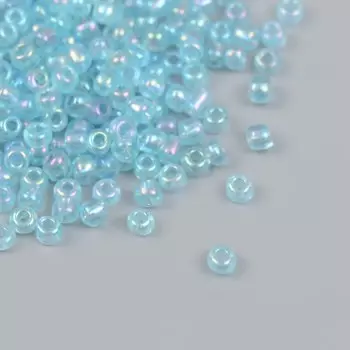 Бисер стекло 6/0 "Голубой" хамелеон 450 гр