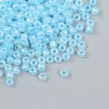 Бисер стекло 6/0 "Небесный" перламутр 450 гр