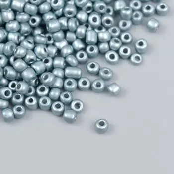 Бисер стекло 6/0 "Серо-бирюзовый" металлик 450 гр
