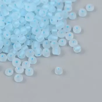 Бисер стекло 6/0 "Светло-голубой" светится УФ 450 гр