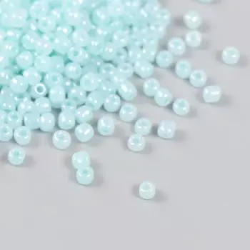 Бисер стекло 6/0 "Васильковый" полупрозрачный перламутр 450 гр