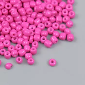Бисер стекло 6/0 "Ярко-розовый" яркий 450 гр
