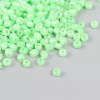 Бисер стекло 6/0 "Зелёный чай" полупрозрачный перламутр 450 гр