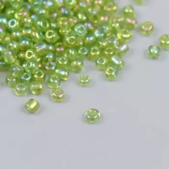 Бисер стекло 6/0 "Зелёный" хамелеон 450 гр
