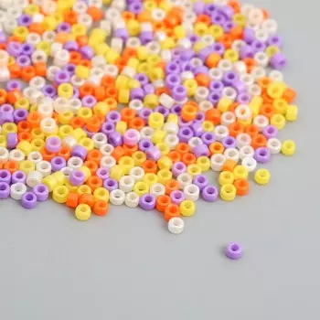 Бисер стекло "Цилиндры. Меланж. Закат" глянец 450 гр