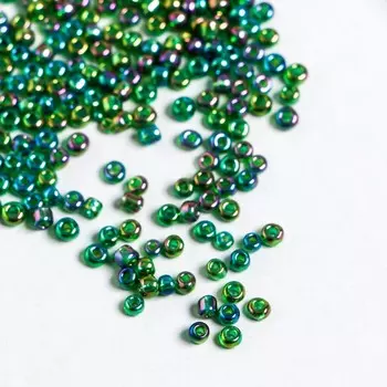 Бисер "Zlatka" 08/0, 3 мм, 10 г 0167B т.зеленый