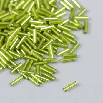 Бисер "Zlatka" стеклярус 10 г, размер 3", 6 мм, №0024 салатовый 93"78546