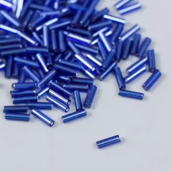 Бисер "Zlatka" стеклярус 10 г, размер 3", 6 мм, №0028 т.синий 93"78550