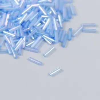 Бисер "Zlatka" стеклярус 10 г, размер 3", 6 мм, №0166 св.синий 93"78557