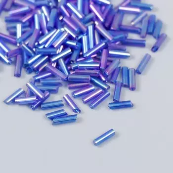 Бисер "Zlatka" стеклярус 10 г, размер 3", 6 мм, №0168 т.синий 93"78559