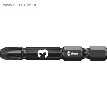 Бита Impaktor WERA WE-057662, ударная, PZ3x50 мм, хвостовик 1/4", алмазное покрытие