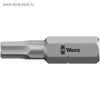Бита WERA WE-056320, HEX4x25 мм, хвостовик 1/4", вязкая твердость, внешний шестигранник