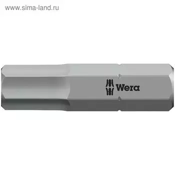 Бита WERA WE-056330, HEX6x25 мм, хвостовик 1/4", вязкая твердость, внешний шестигранник