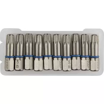 Бита ЗУБР 26015-30-25-10, кованая, CrMo, хвостовик C 1/4″, T30 х 25 мм, 10 шт.
