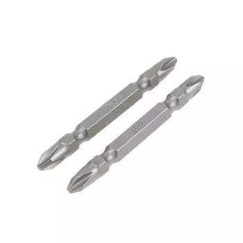 Биты двухсторонние ТУНДРА, намагниченные, сталь CrV, PH2 х 65 мм, 2 шт.