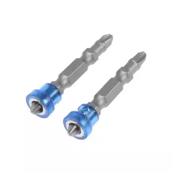 Биты двухсторонние ТУНДРА, сталь S2, круглый магнит-ограничитель, PH2 х 50 мм, 2 шт