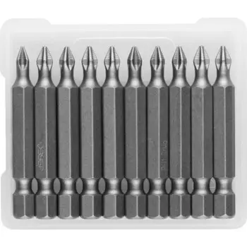 Биты ЗУБР 26001-1-50-10, кованые, CrMo, хвостовик E 1/4″, PH1, 50мм, 10 шт.