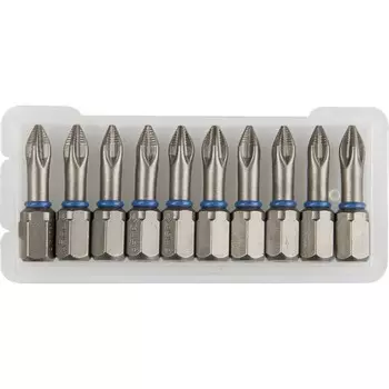Биты ЗУБР 26013-1-25-10, кованые, CrMo, хвостовик C 1/4″, PZ1 х 25 мм, 10 шт.