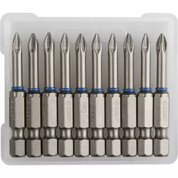 Биты ЗУБР 26013-1-50-10, кованые, CrMo, хвостовик E 1/4, PZ1 х 50 мм, 10 шт.