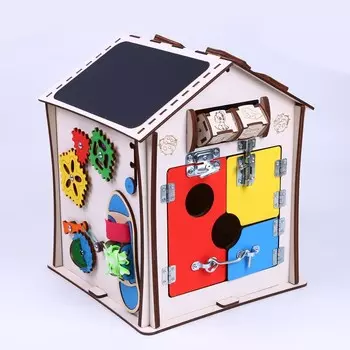 Бизиборд «Домик Мультицвет» со светом, 28 28 35 см