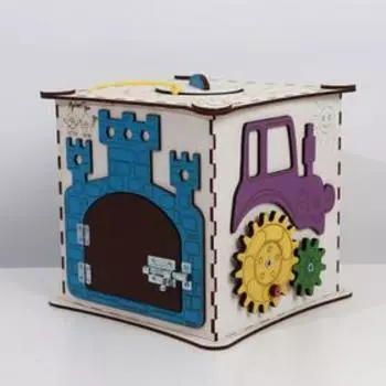 Бизикуб из древесных материалов «Зимняя рыбалка» без электрики №25